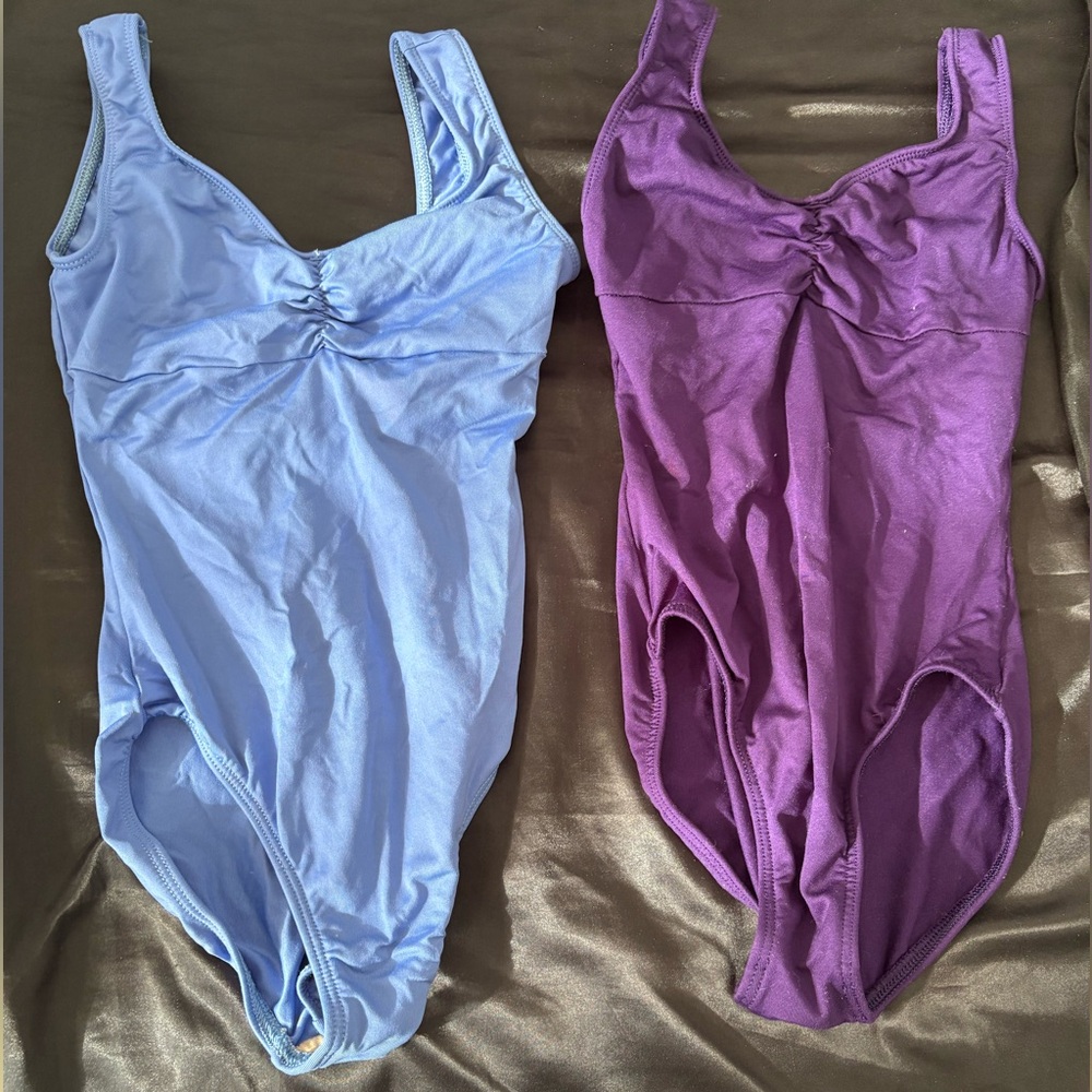 Blue and Purple tank leotards